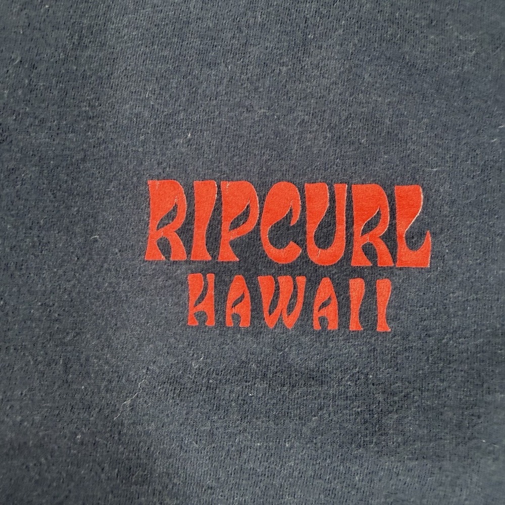 Women's Navy Blue Ripcurl Hawaii Tee Shirt Screen Printed Logo Beach Small Y2K - Picture 2 of 6